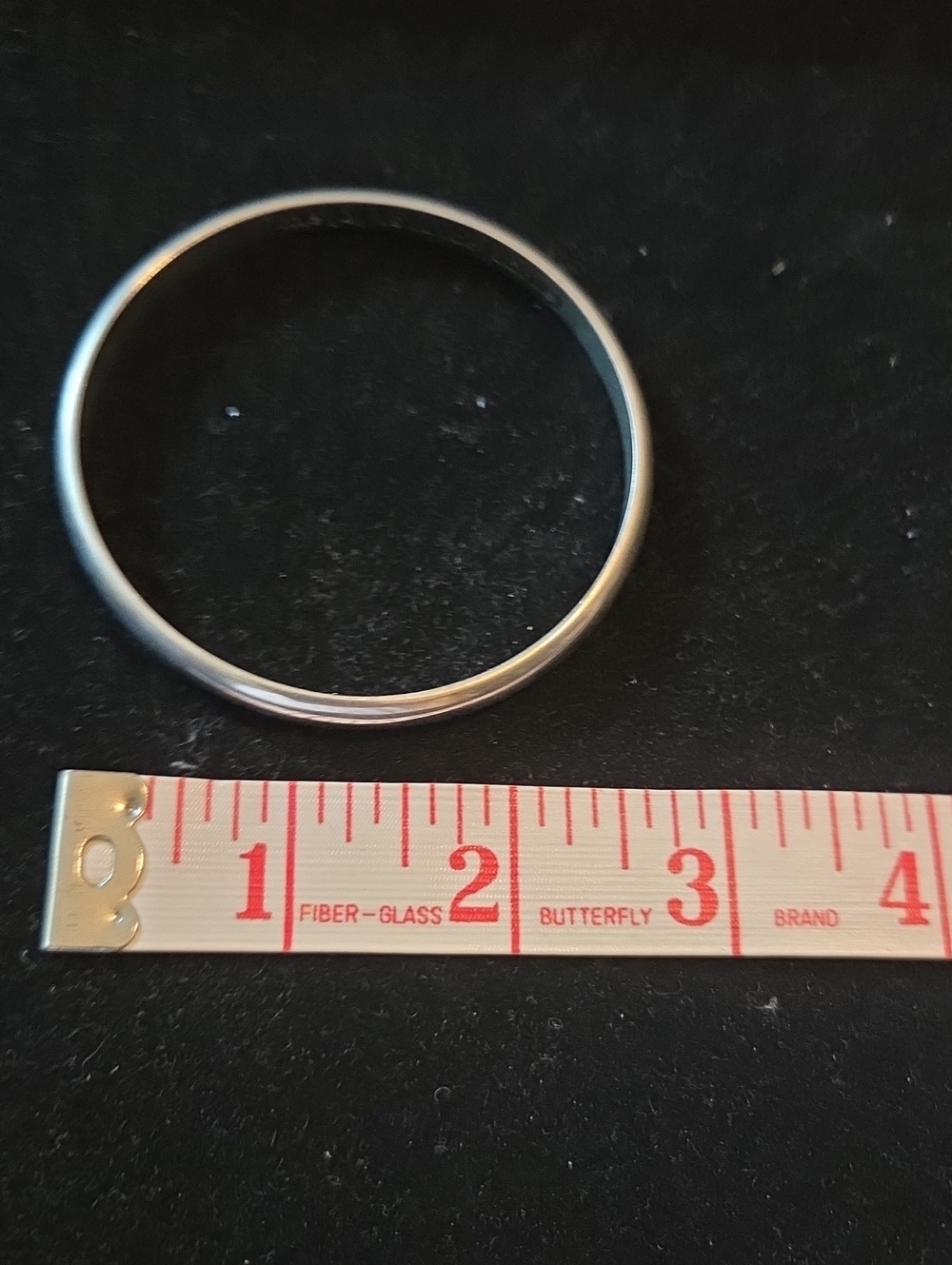 Classic Silver Tone Metal Bangle Bracelet With Inscription - Picture 2 of 3